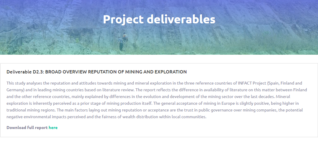 Socio-scientific analysis studies factors determining social acceptance for mining activities at the project’s reference sites
